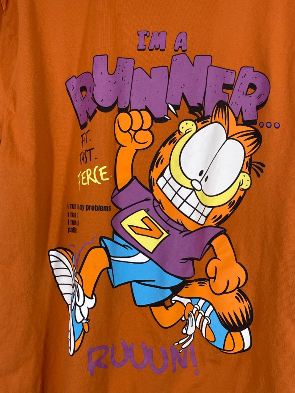 Bewakoof Garfield Graphic T Shirt Unisex Burnt Orange Short Sleeve Crew Neck - Picture 6 of 10
